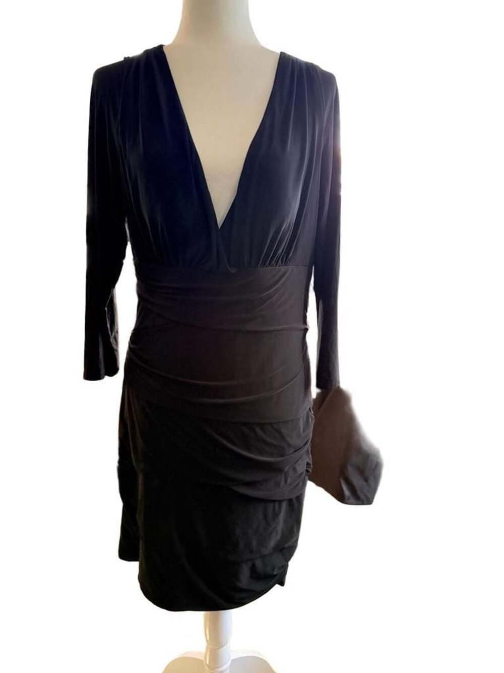 Bisou Bisou Black Ruched Cocktail Dress